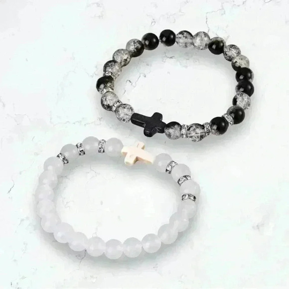 Cross Rhinestone Beaded Bracelets - Picture 6 of 7